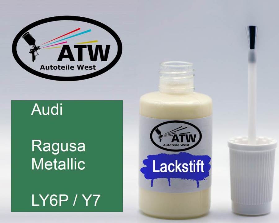 Audi, Ragusa Metallic, LY6P / Y7: 20ml Lackstift, von ATW Autoteile West.